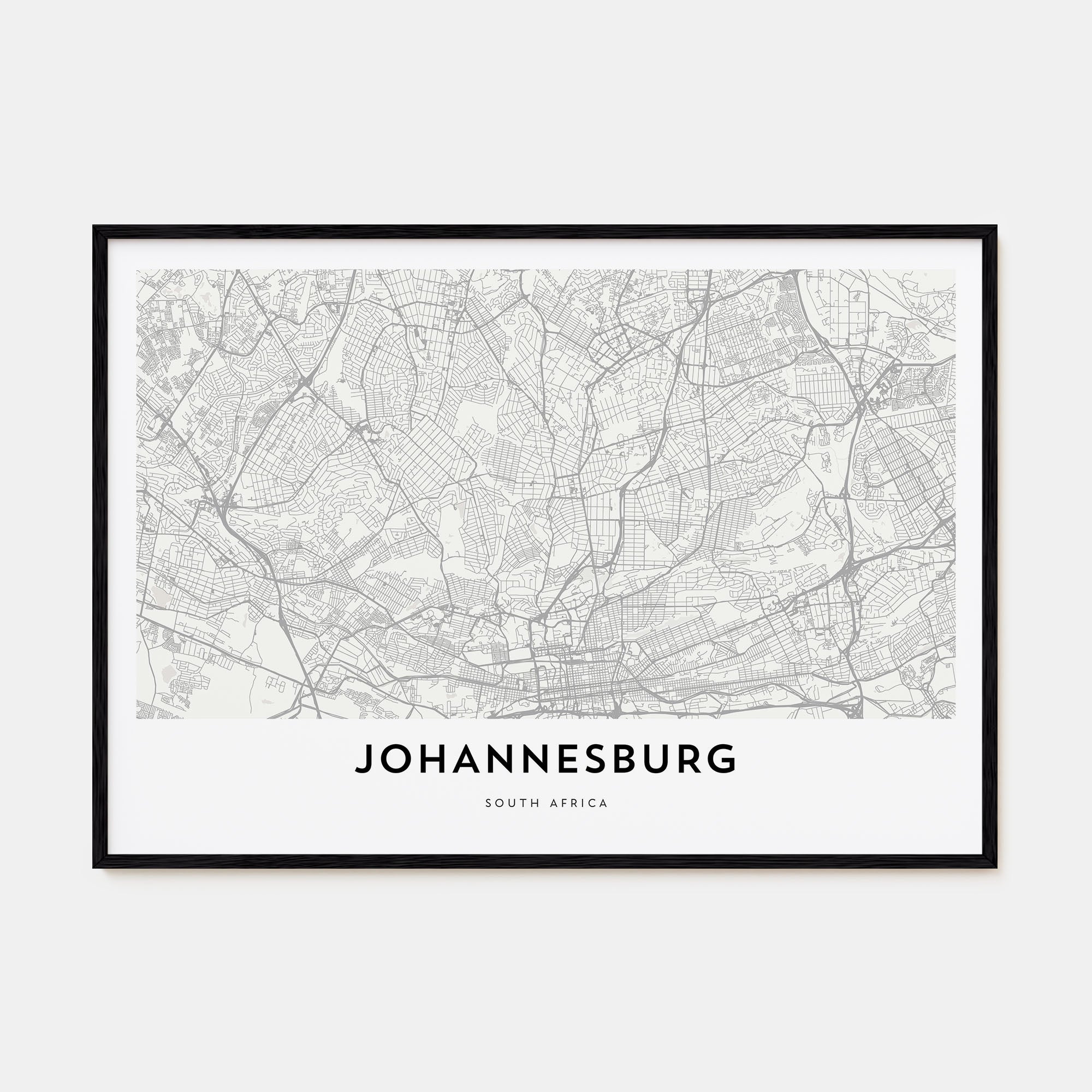 Johannesburg Map Landscape Poster