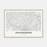 Johannesburg Map Landscape Poster