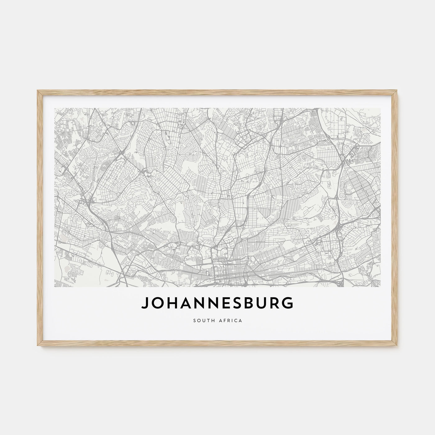 Johannesburg Map Landscape Poster