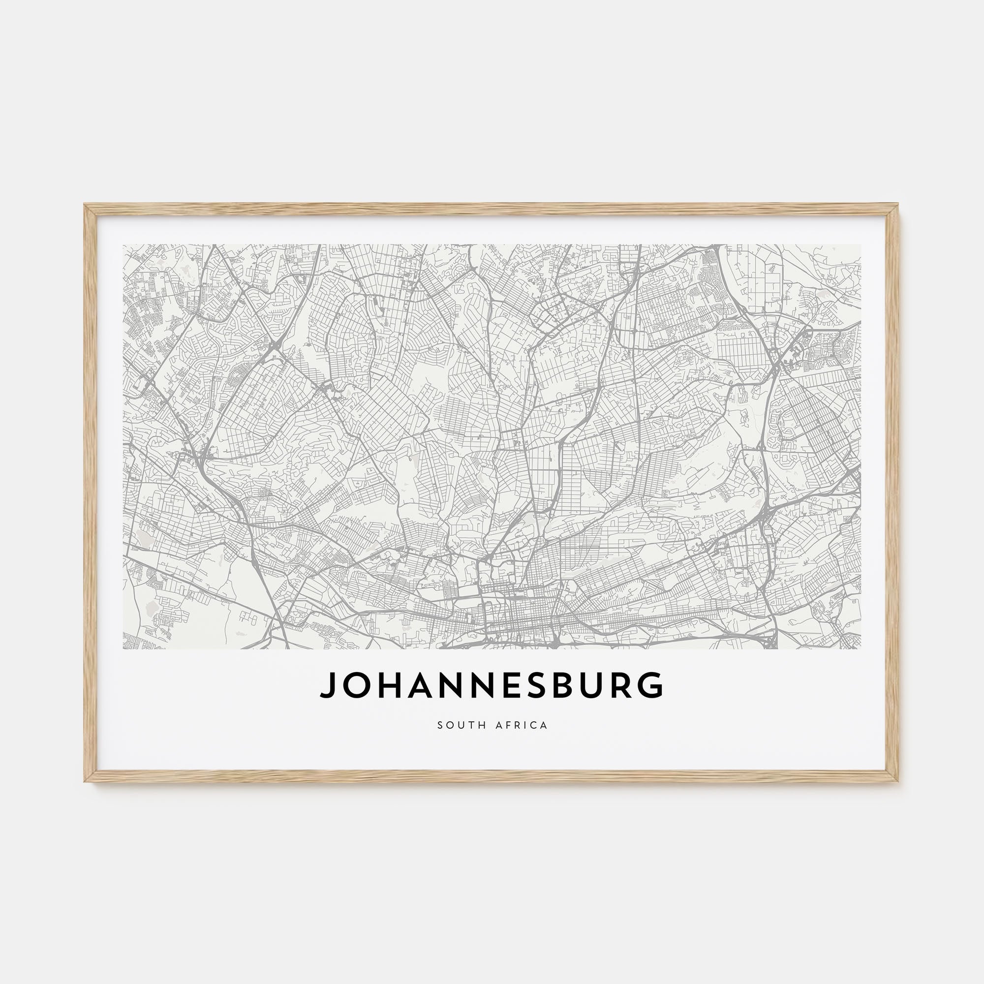 Johannesburg Map Landscape Poster