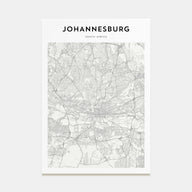 Johannesburg Map Portrait Poster
