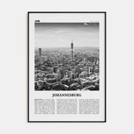 Johannesburg Travel B&W No 1 Poster