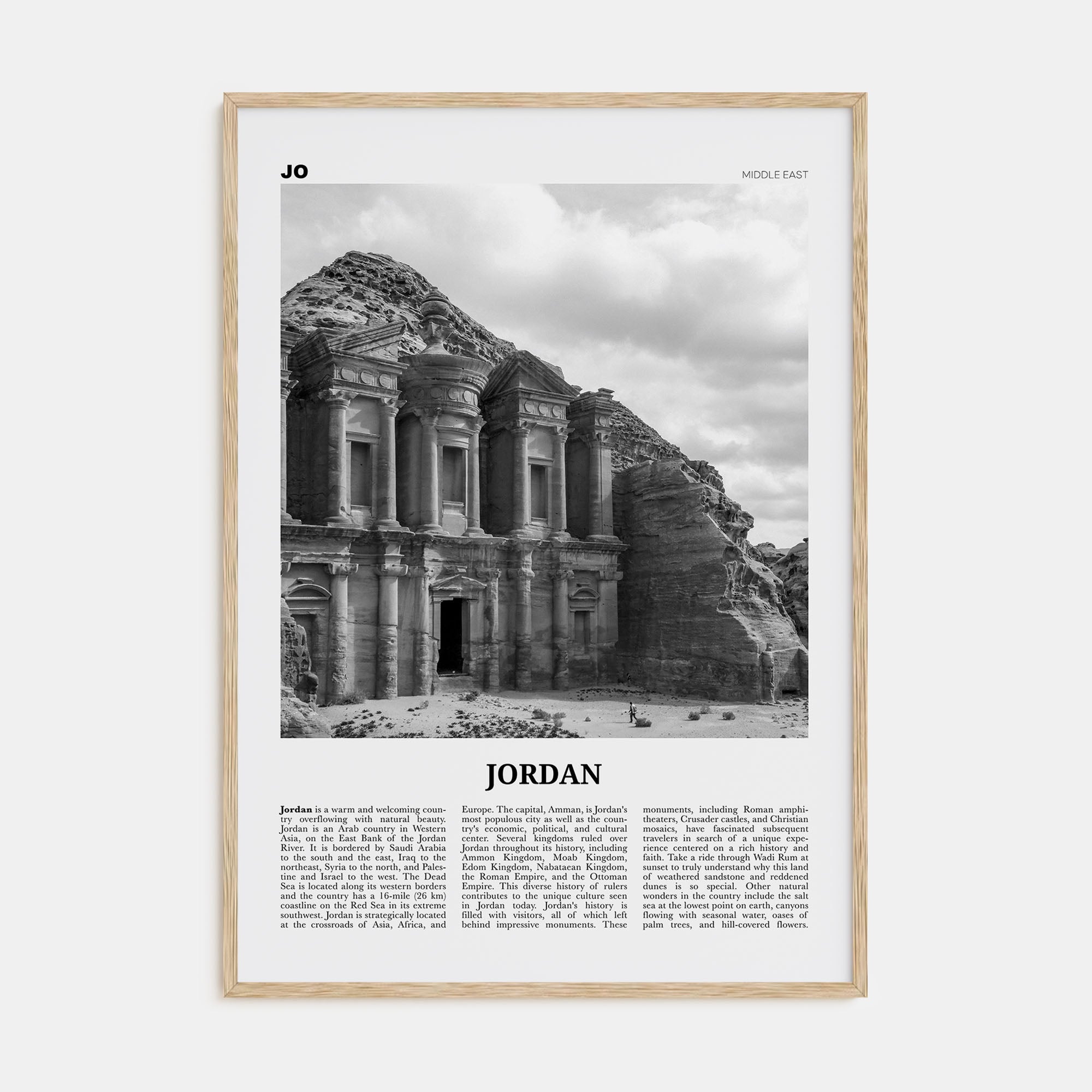 Jordan Travel B&W Poster