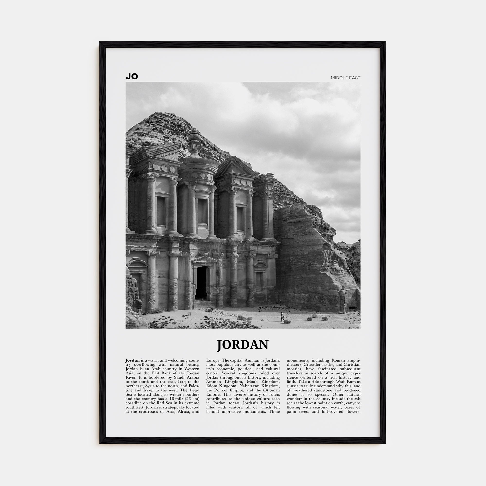 Jordan Travel B&W Poster