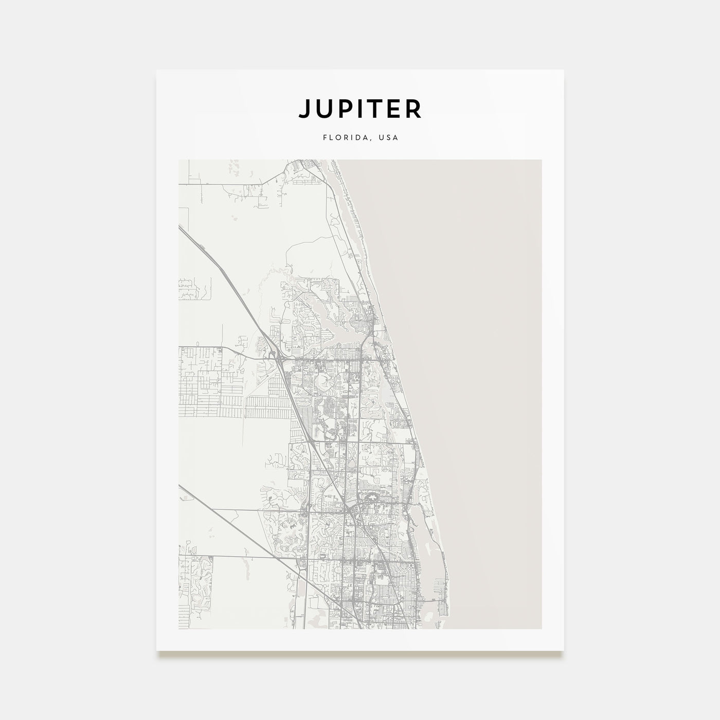 Jupiter Map Portrait Poster