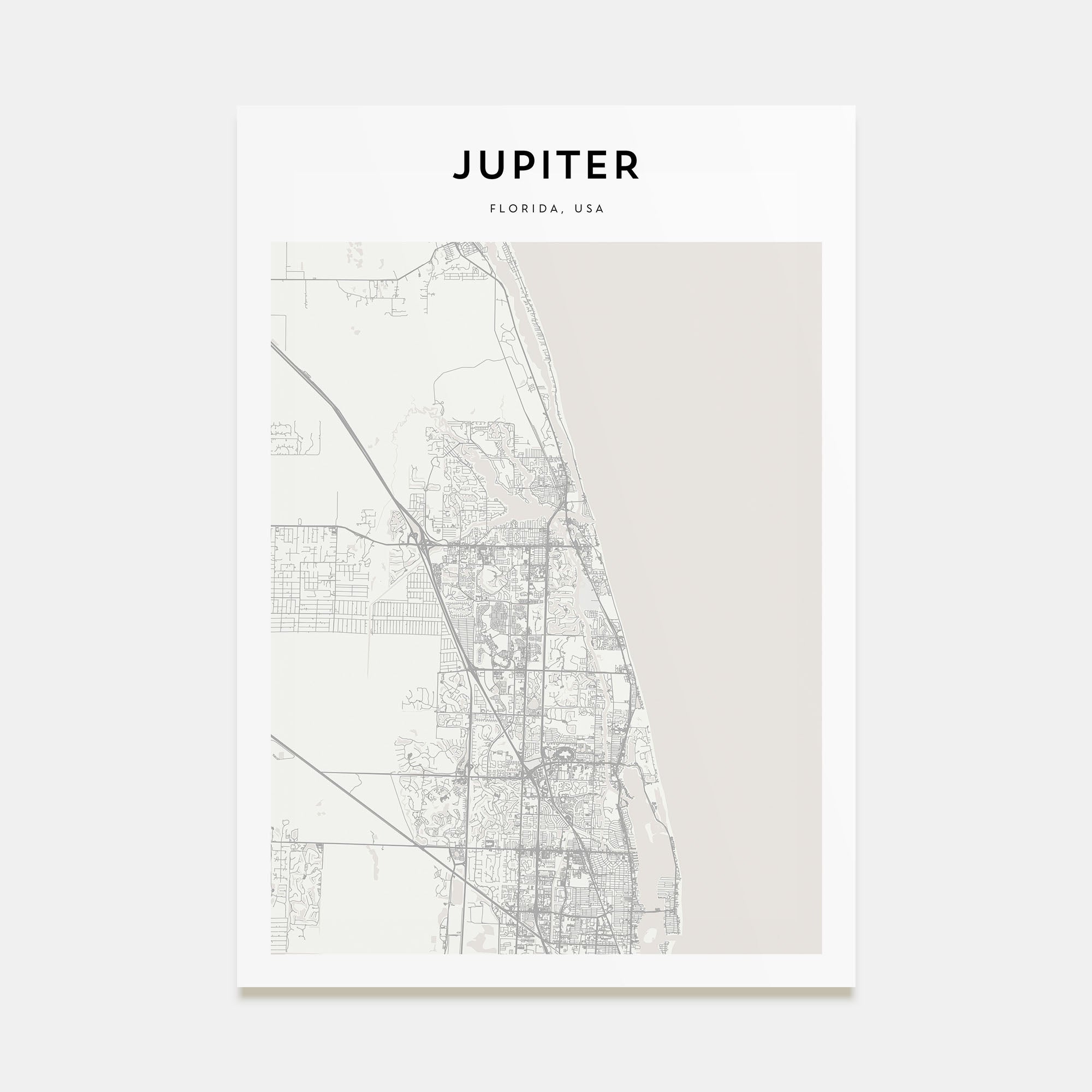 Jupiter Map Portrait Poster