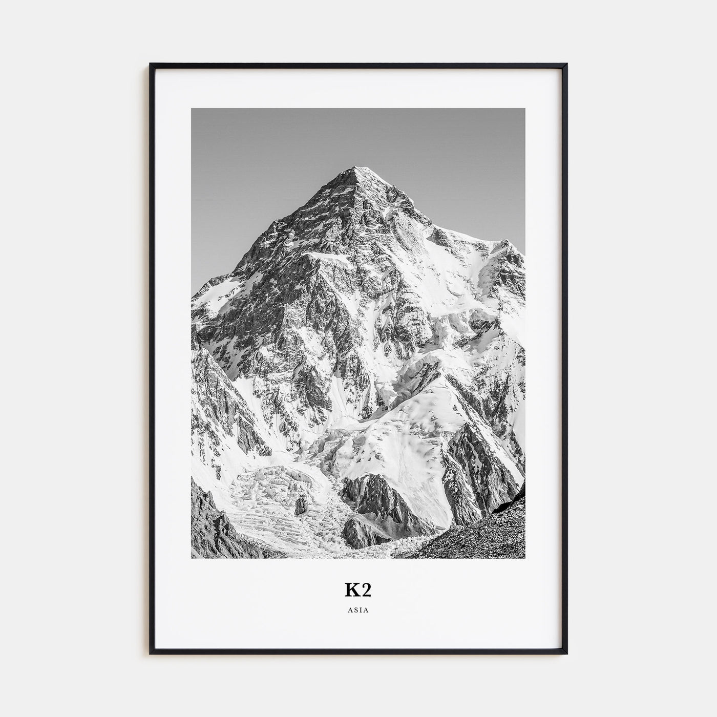K2 Portrait B&W Poster