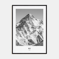 K2 Portrait B&W Poster