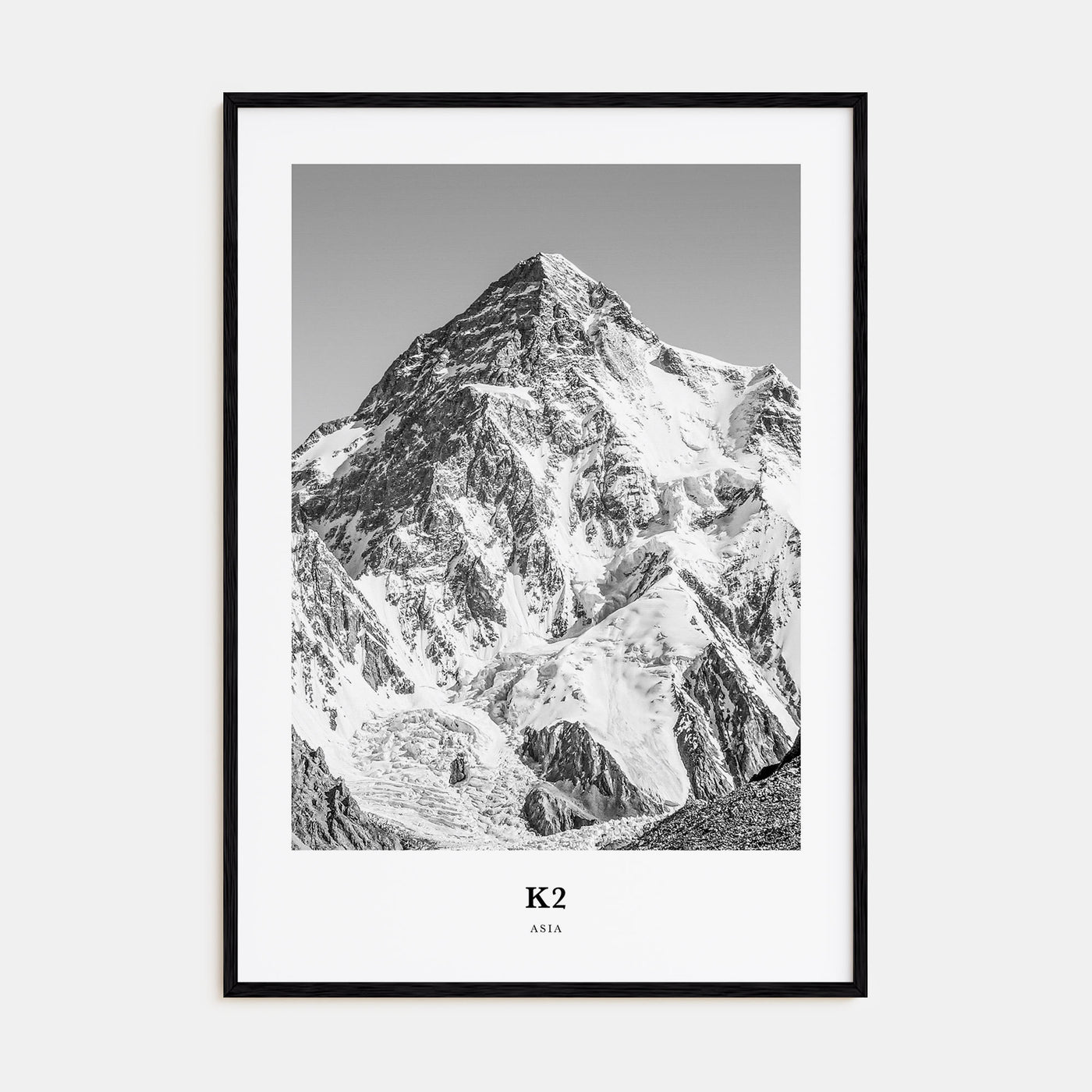 K2 Portrait B&W Poster