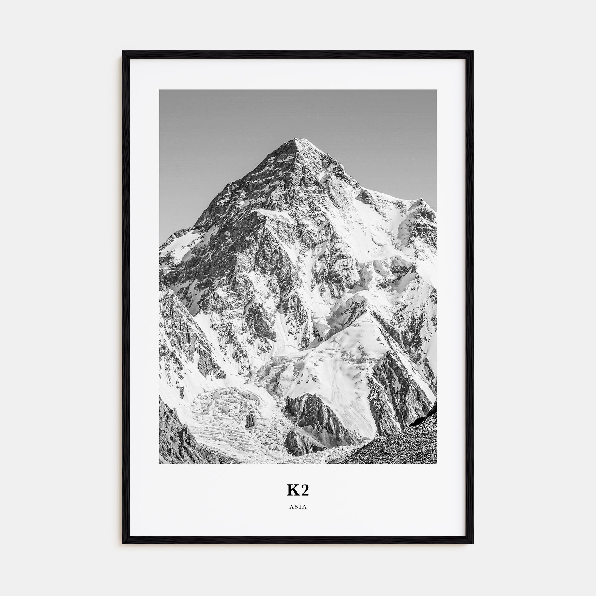 K2 Portrait B&W Poster