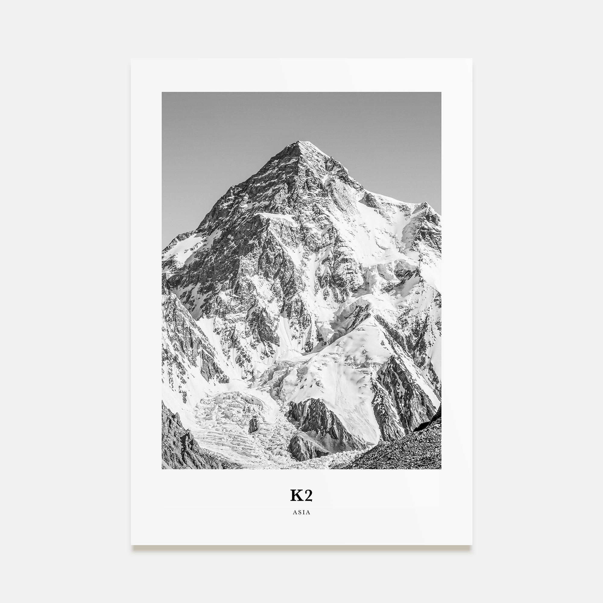 K2 Portrait B&W Poster