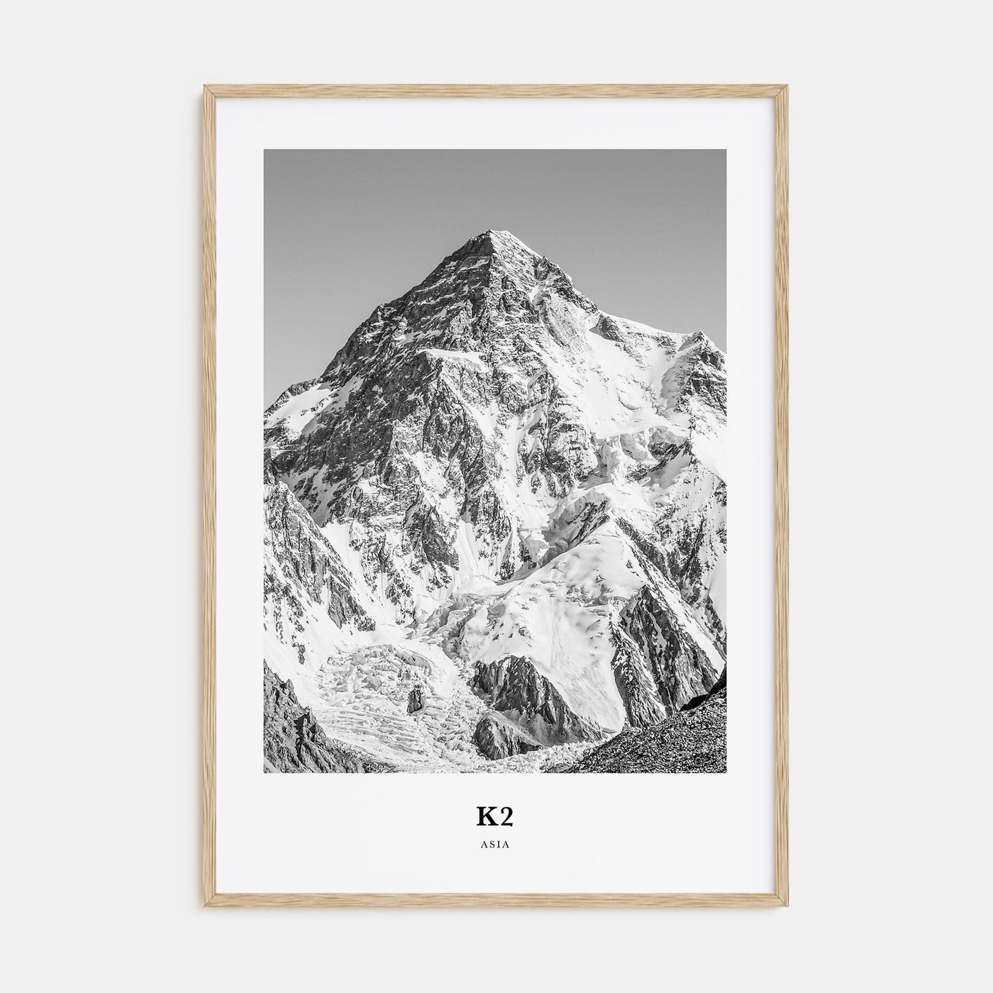 K2 Portrait B&W Poster