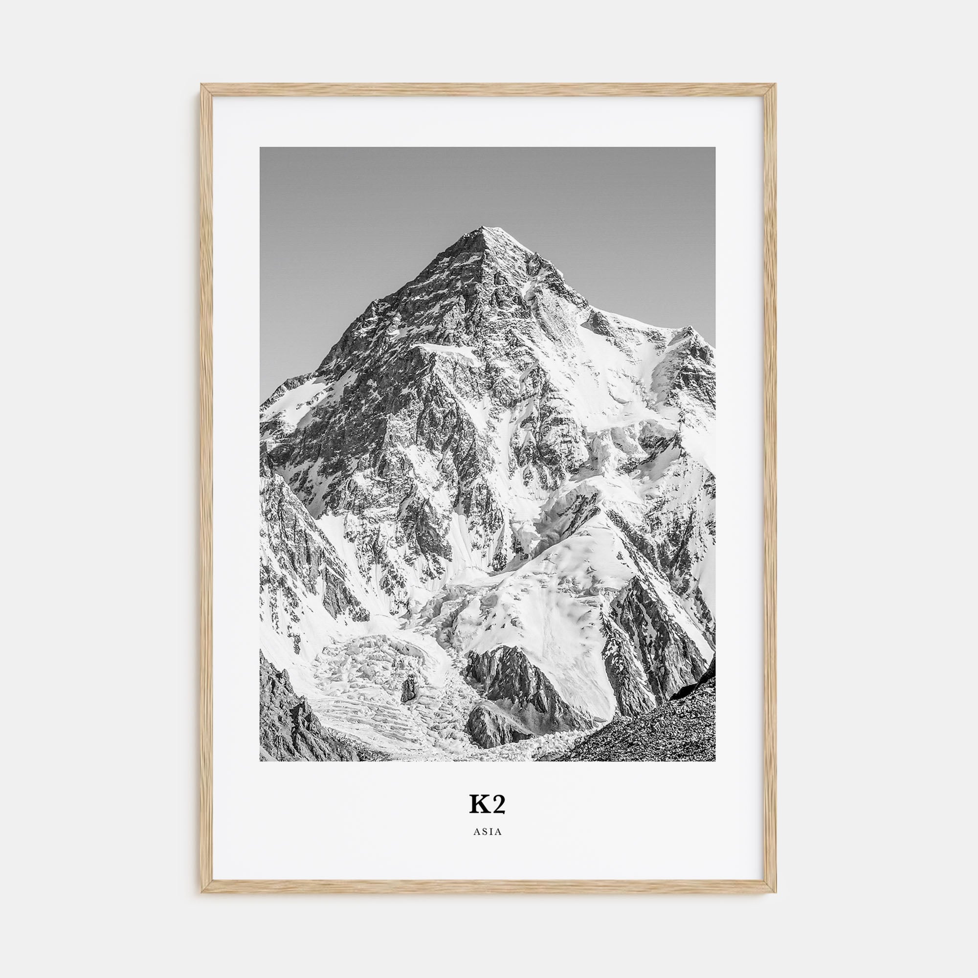 K2 Portrait B&W Poster