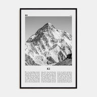 K2 Travel B&W Poster