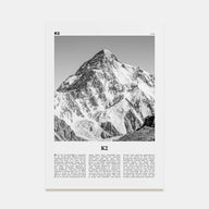 K2 Travel B&W Poster