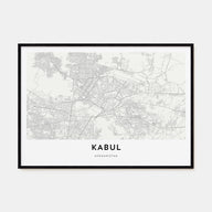 Kabul Map Landscape Poster