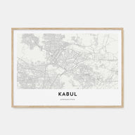 Kabul Map Landscape Poster