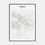 Kabul Map Portrait Poster