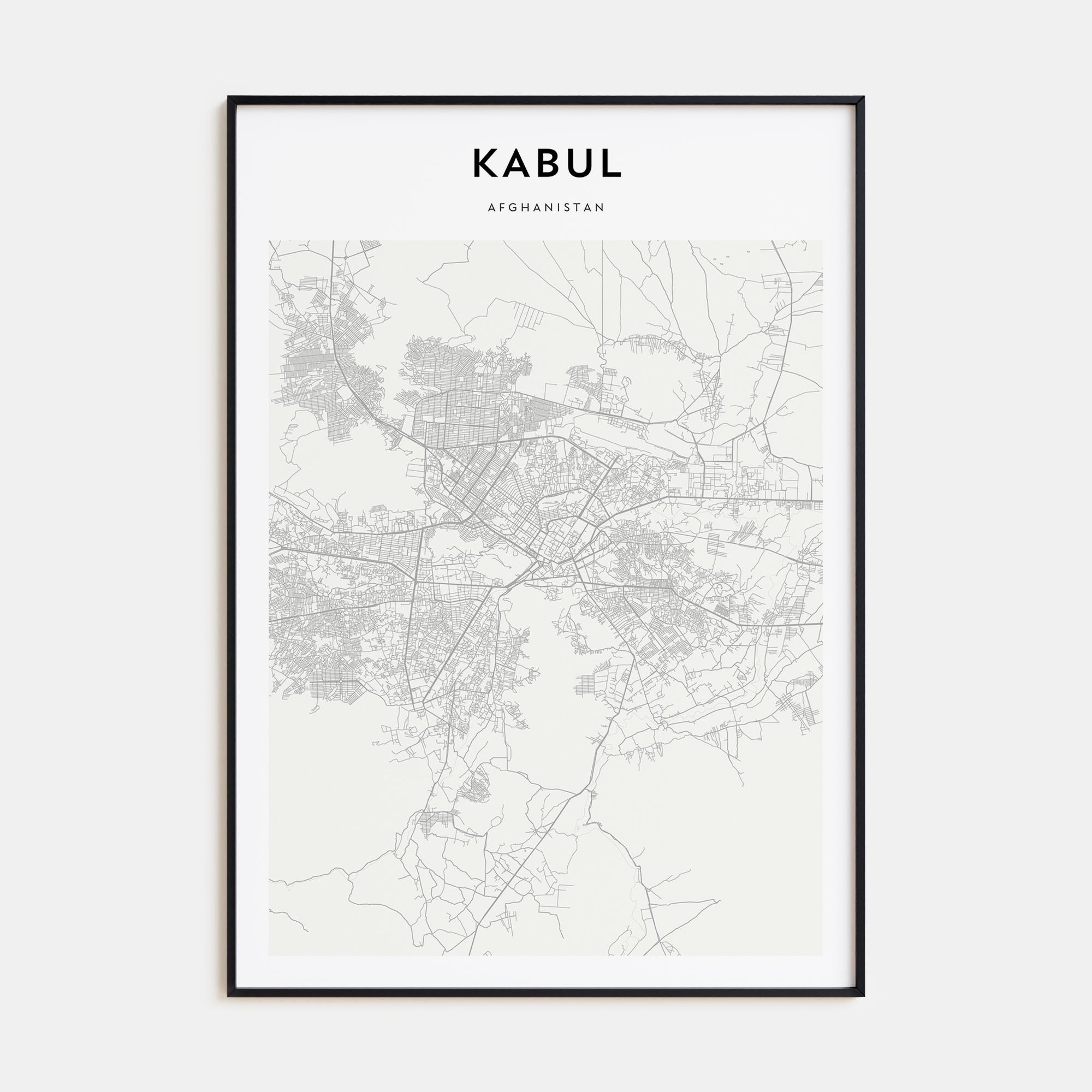 Kabul Map Portrait Poster