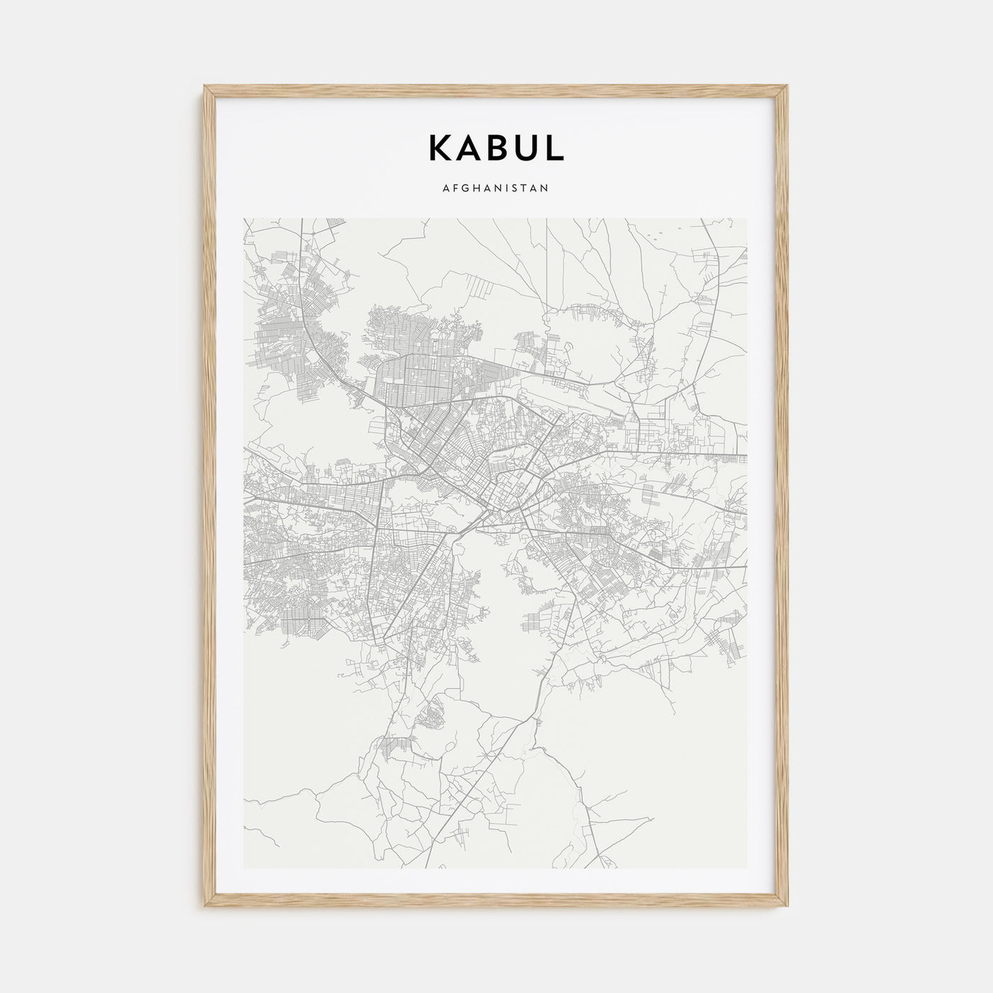 Kabul Map Portrait Poster