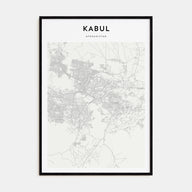 Kabul Map Portrait Poster