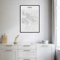 Kabul Map Portrait Poster