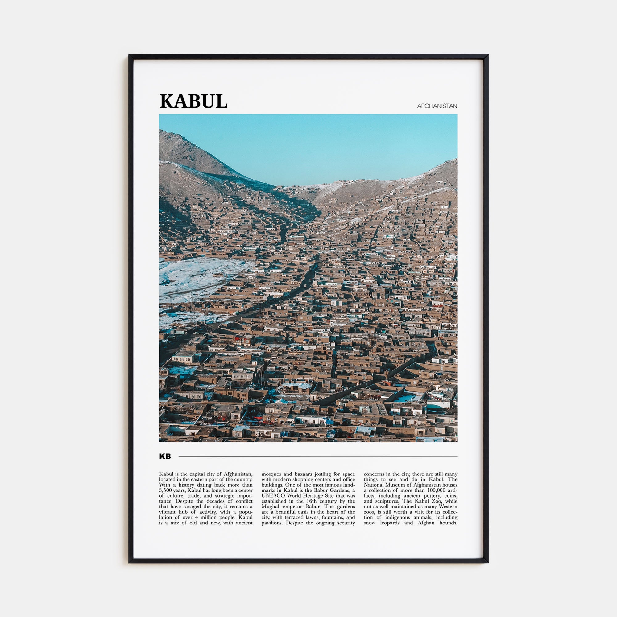 Kabul Travel Color Poster