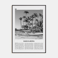 Kailua-Kona Travel B&W Poster