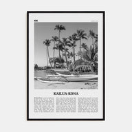 Kailua-Kona Travel B&W Poster