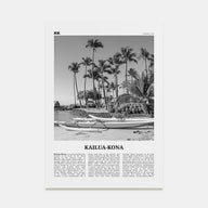 Kailua-Kona Travel B&W Poster