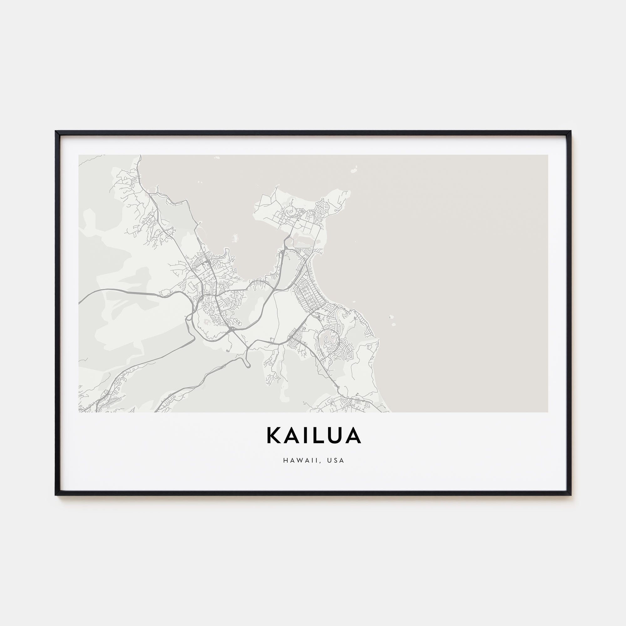 Kailua Map Landscape Poster