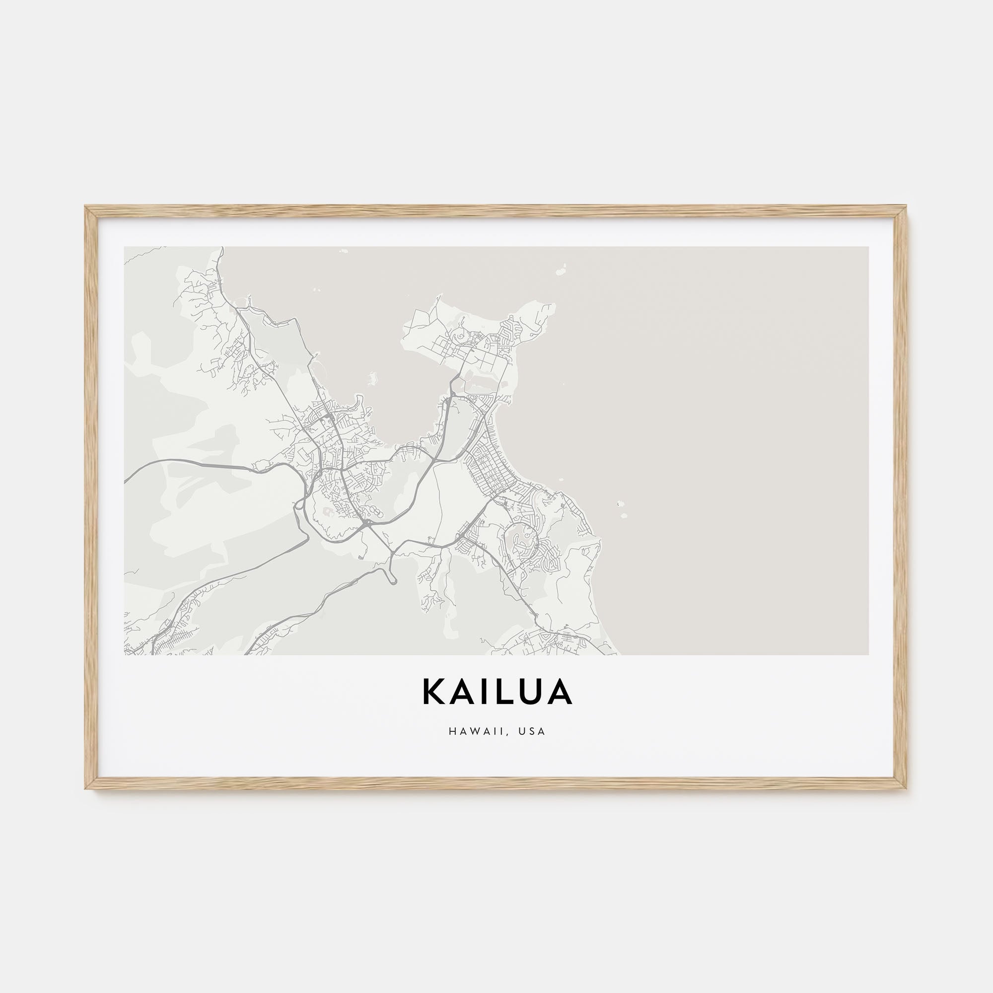 Kailua Map Landscape Poster