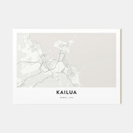 Kailua Map Landscape Poster