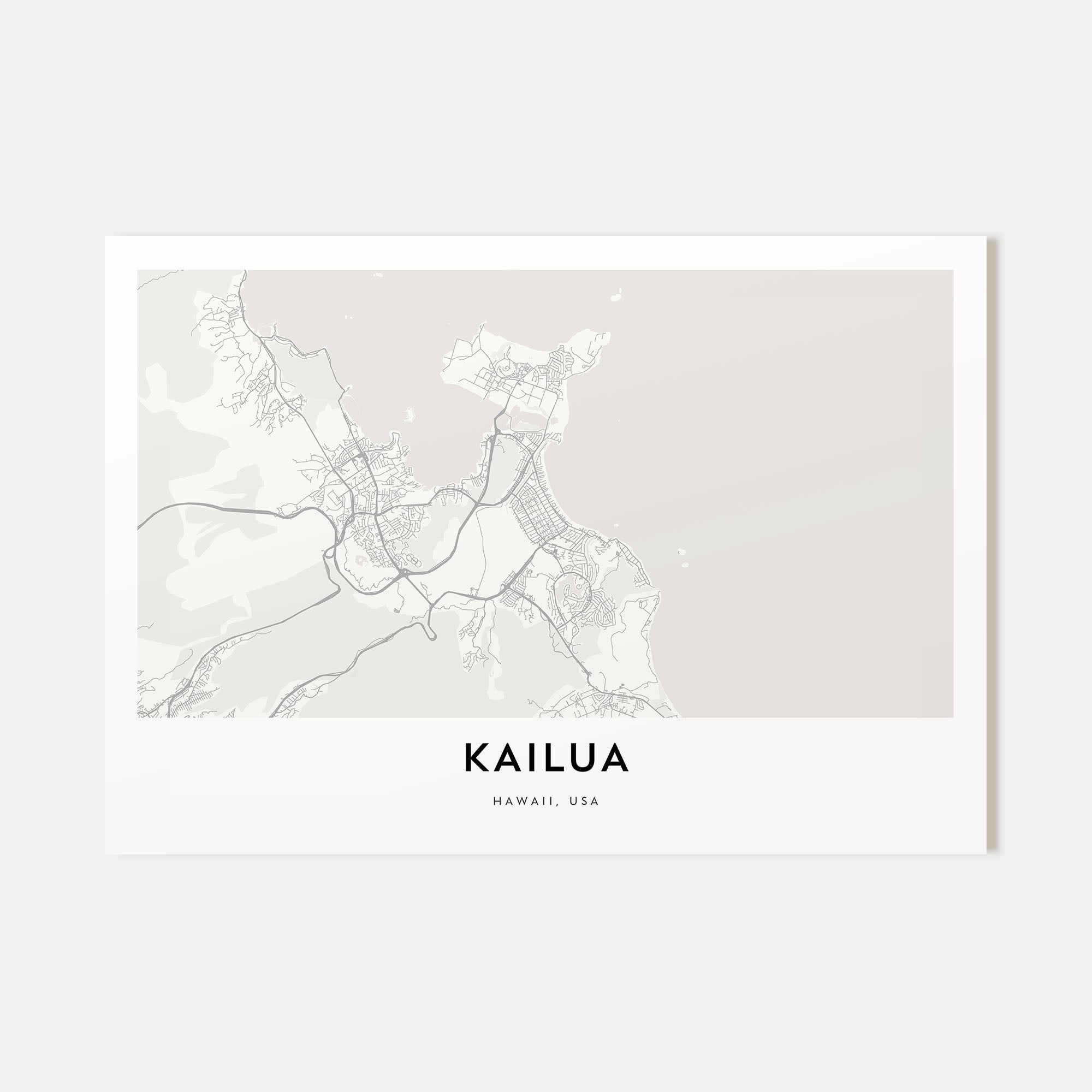 Kailua Map Landscape Poster