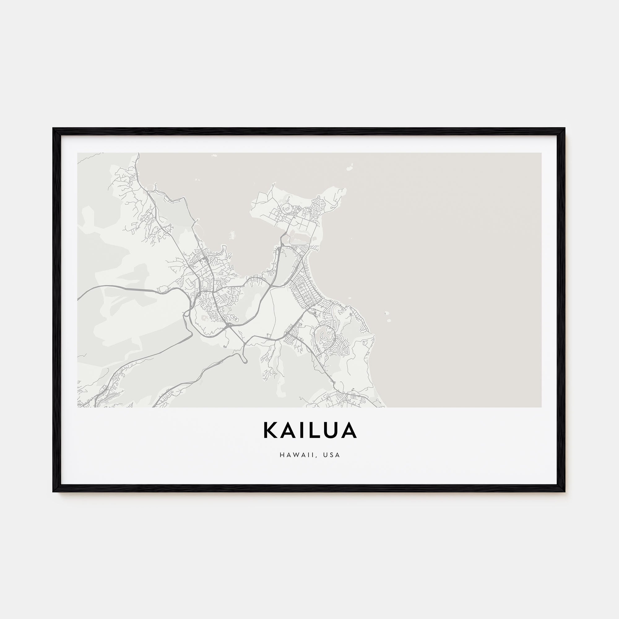 Kailua Map Landscape Poster