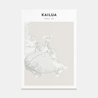 Kailua Map Portrait Poster