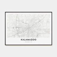 Kalamazoo Map Landscape Poster