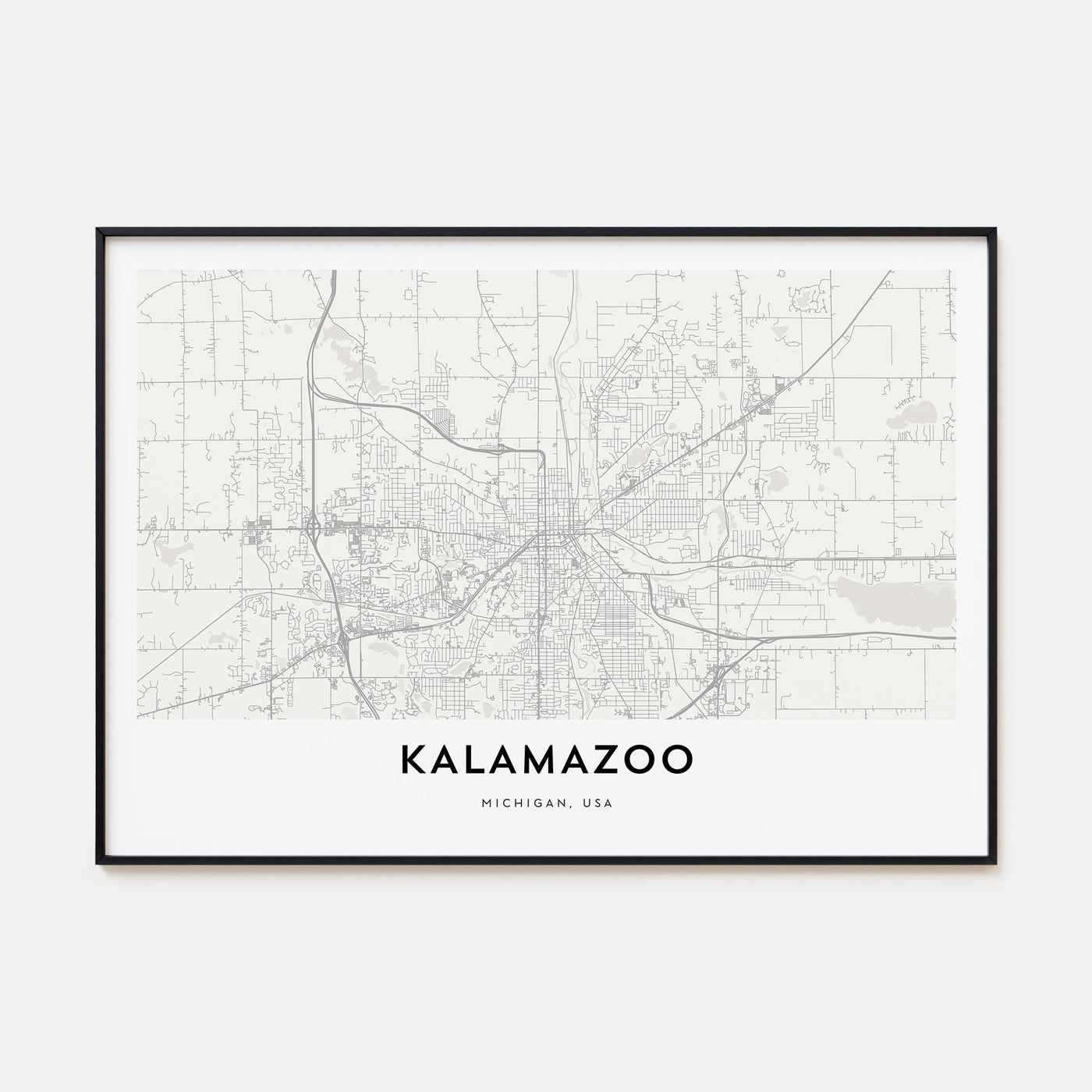 Kalamazoo Map Landscape Poster