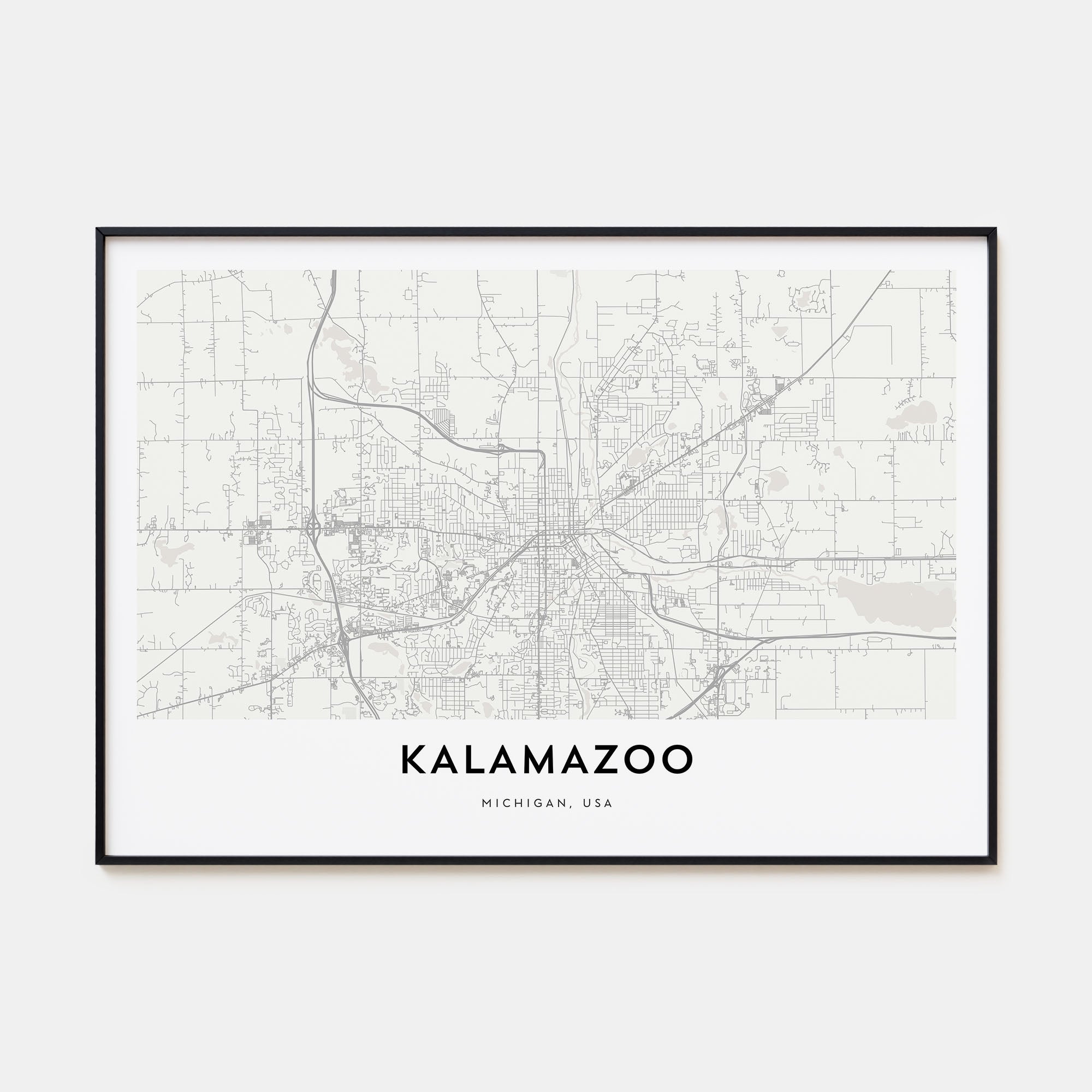 Kalamazoo Map Landscape Poster