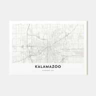 Kalamazoo Map Landscape Poster