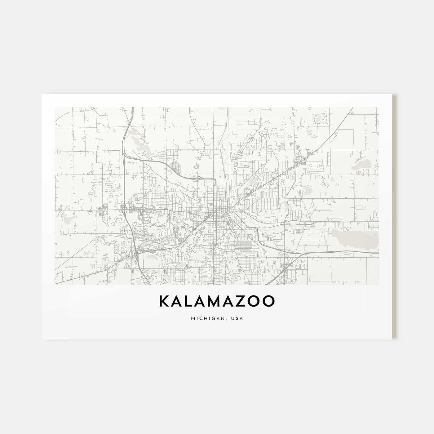Kalamazoo Map Landscape Poster