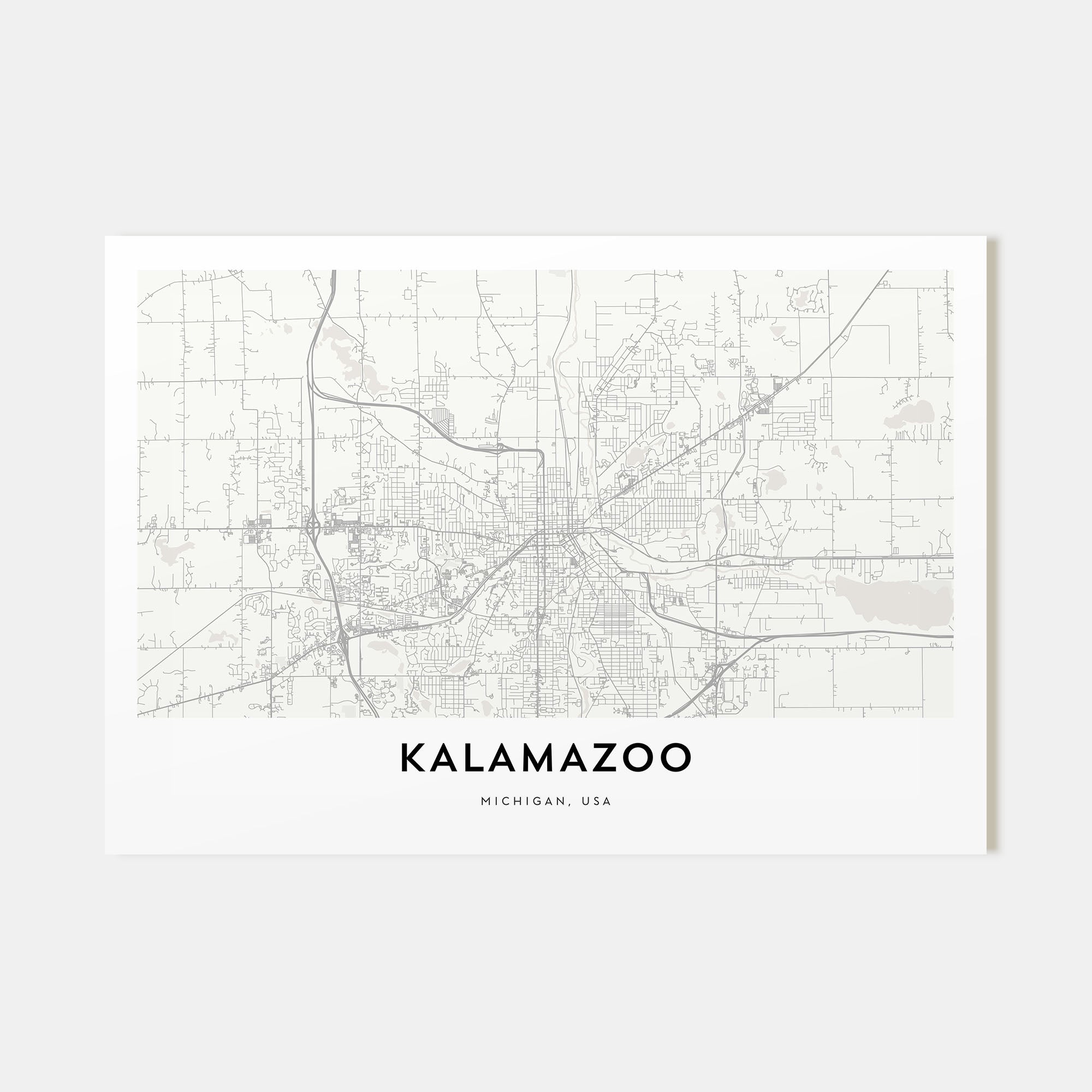 Kalamazoo Map Landscape Poster