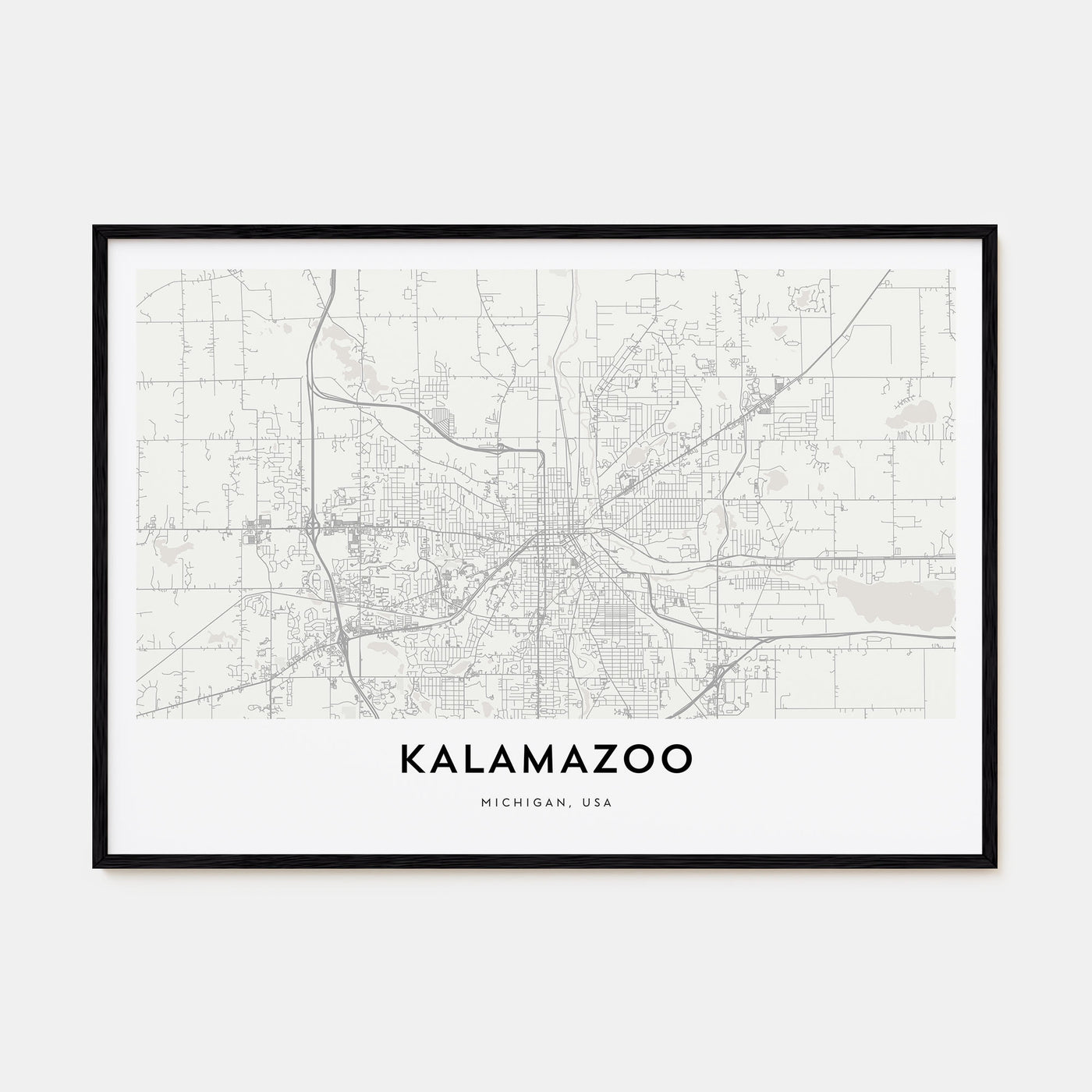 Kalamazoo Map Landscape Poster