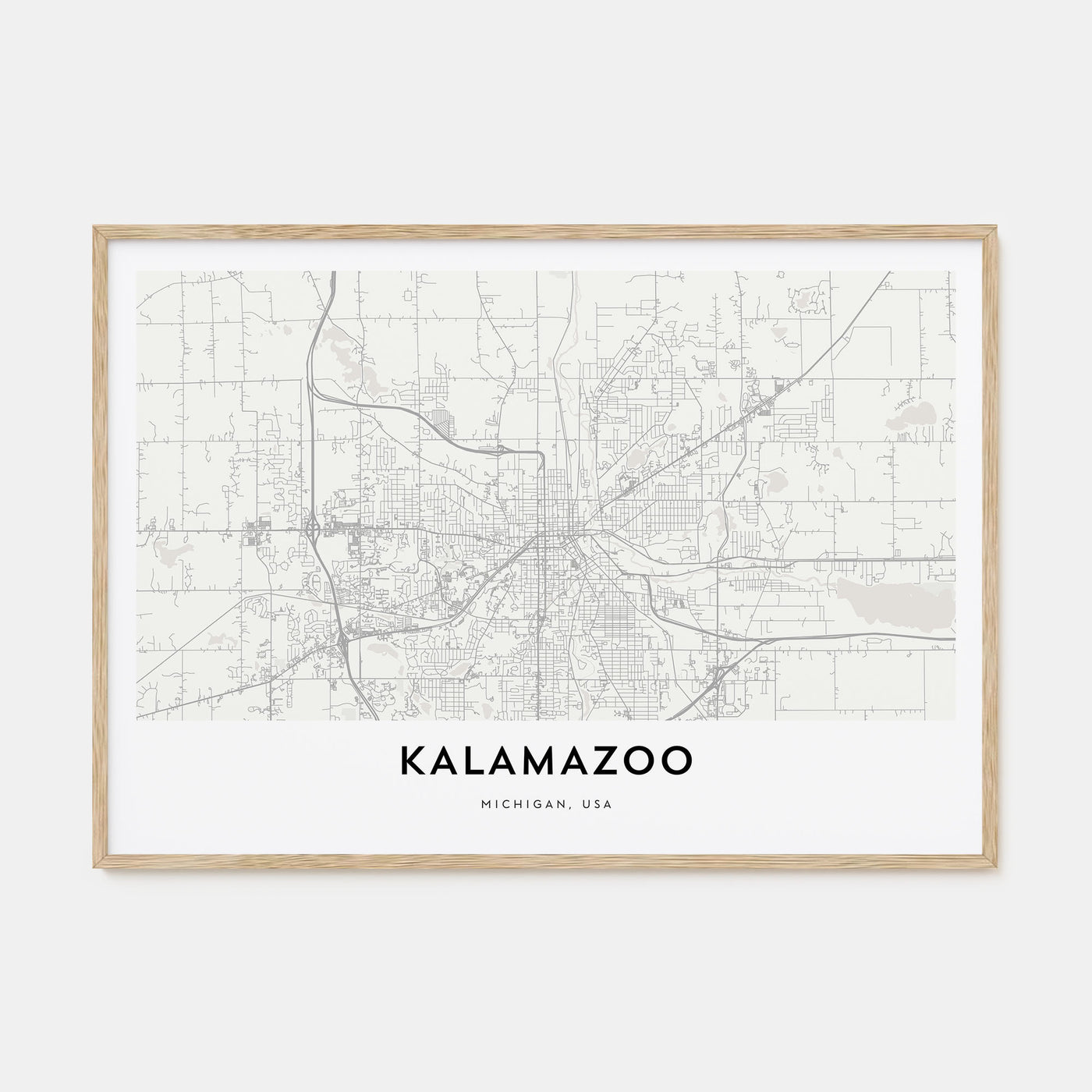 Kalamazoo Map Landscape Poster