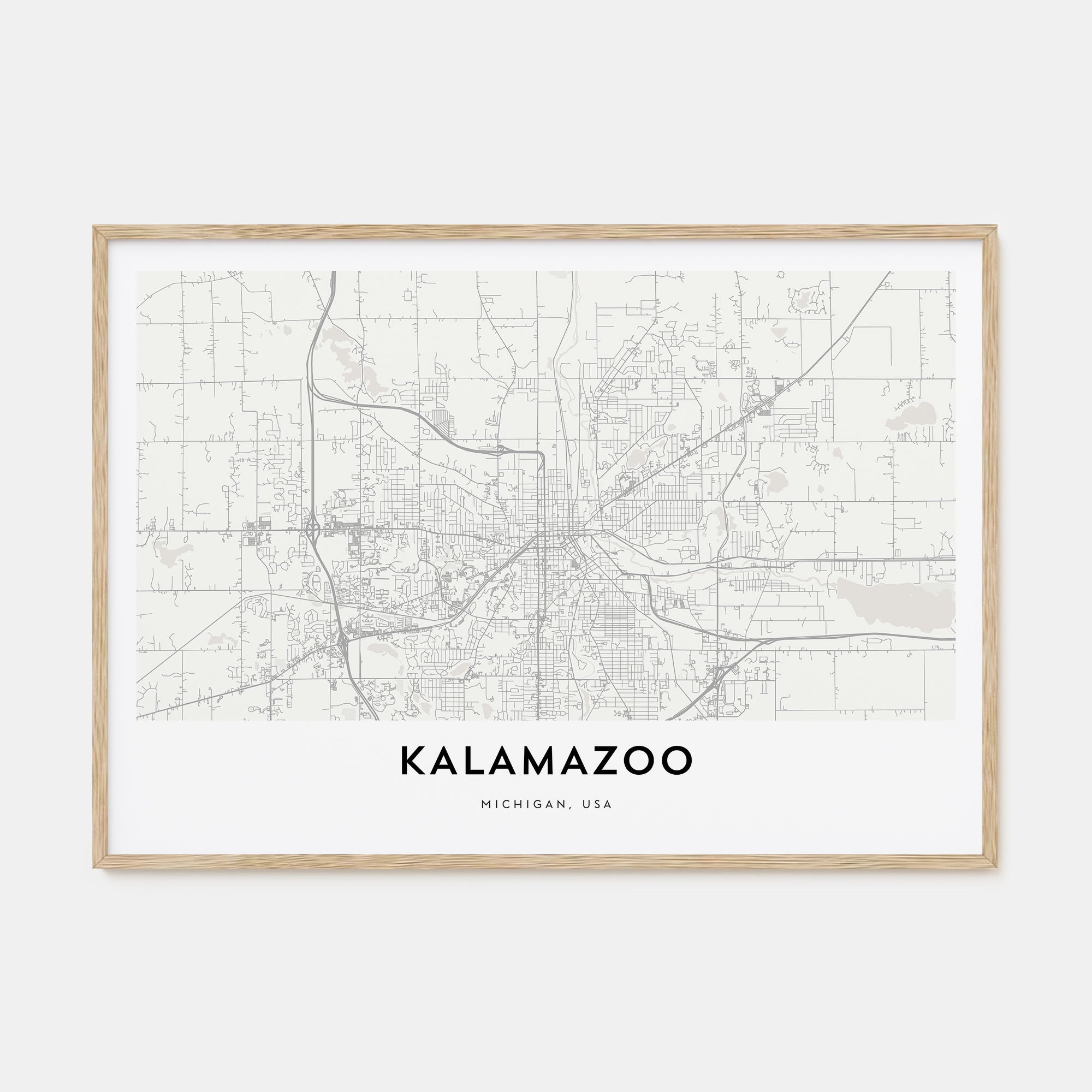 Kalamazoo Map Landscape Poster