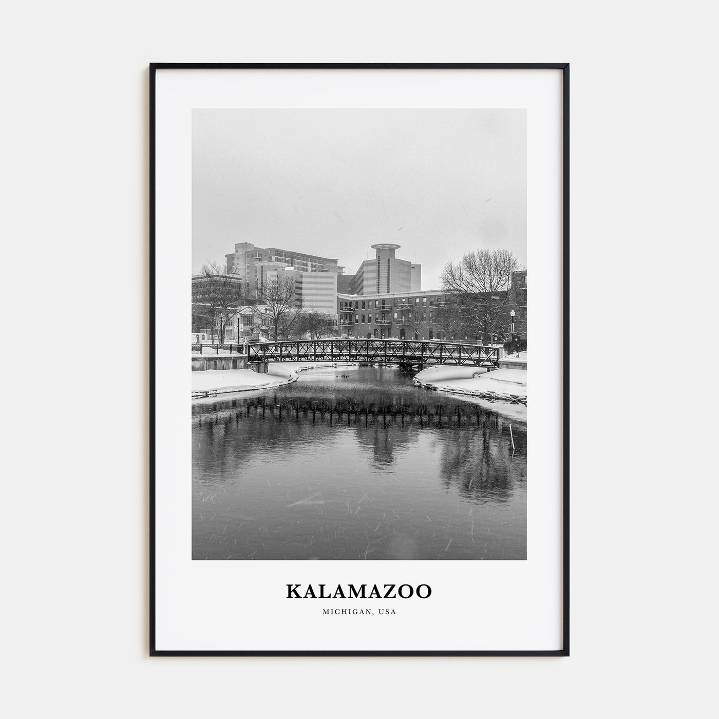Kalamazoo Portrait B&W Poster