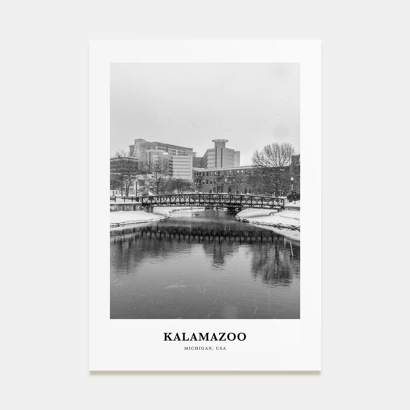 Kalamazoo Portrait B&W Poster