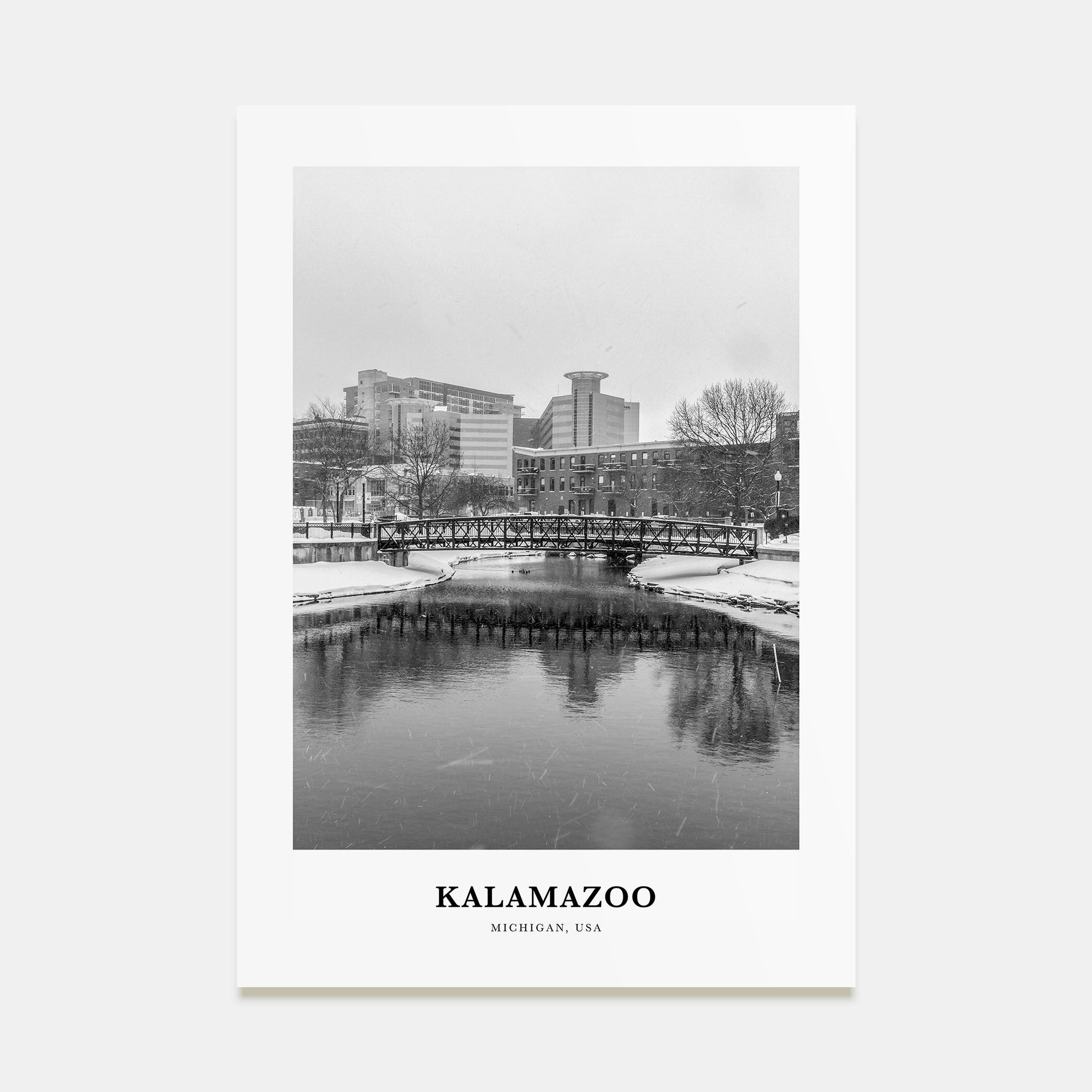 Kalamazoo Portrait B&W Poster