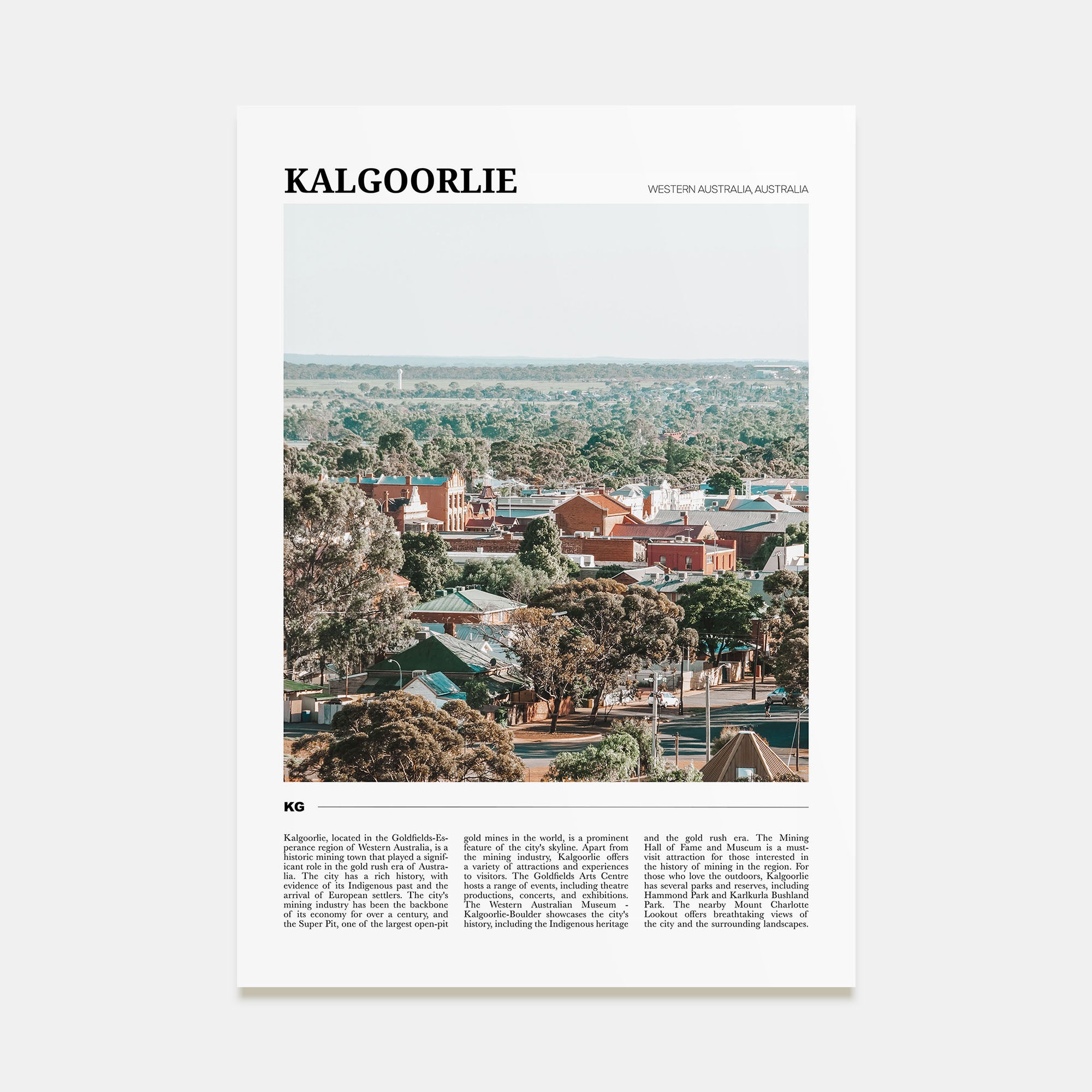 Kalgoorlie Travel Color Poster
