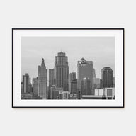 Kansas City Landscape B&W Poster
